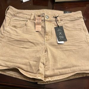 American Eagle Khaki Midi Low rise shorts.